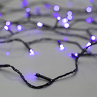 УЦЕНКА Гирлянда «Нить» 5 м, IP20, тёмная нить, 50 LED, свечение фиолетовое, 8 режимов, 220 В - Фото 2