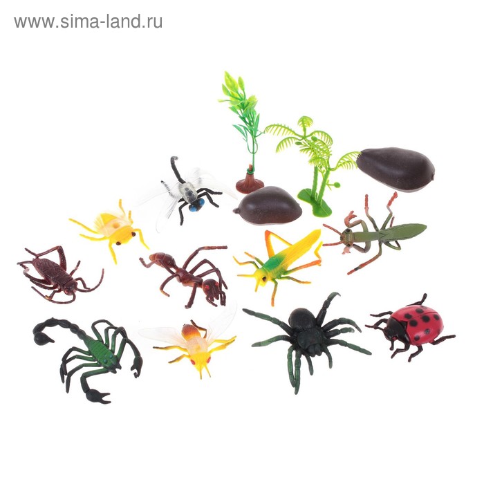 Набор животных "Насекомые", 10 фигурок, с аксессуарами, в пакете - Фото 1