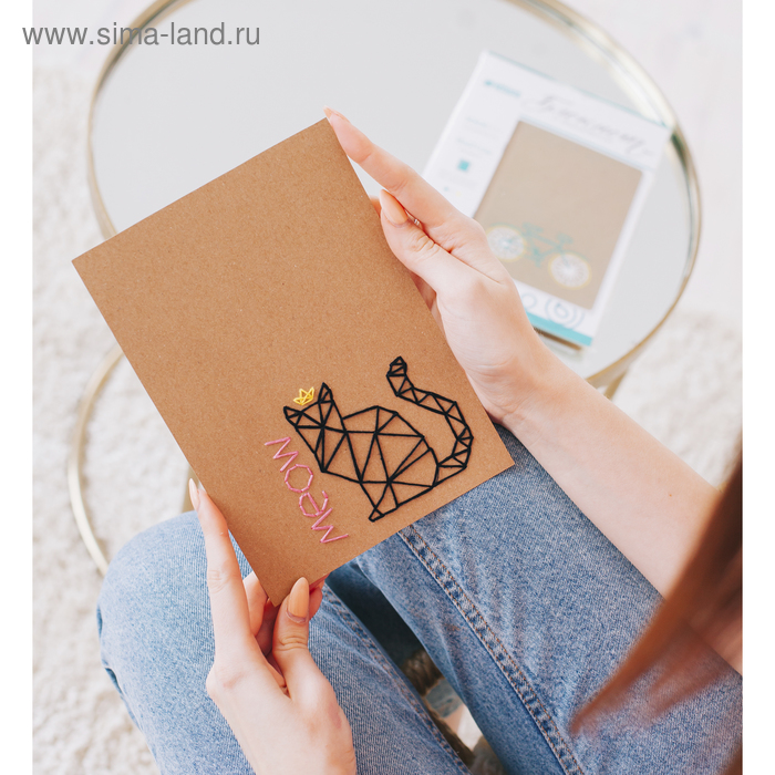 Вышивка на блокноте «Кошка», 20 страниц. Набор для творчества - Фото 1