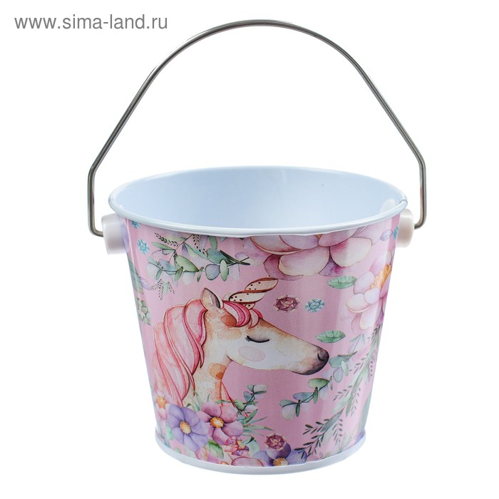 Ведерко малое «Единорог в цветах» - Фото 1