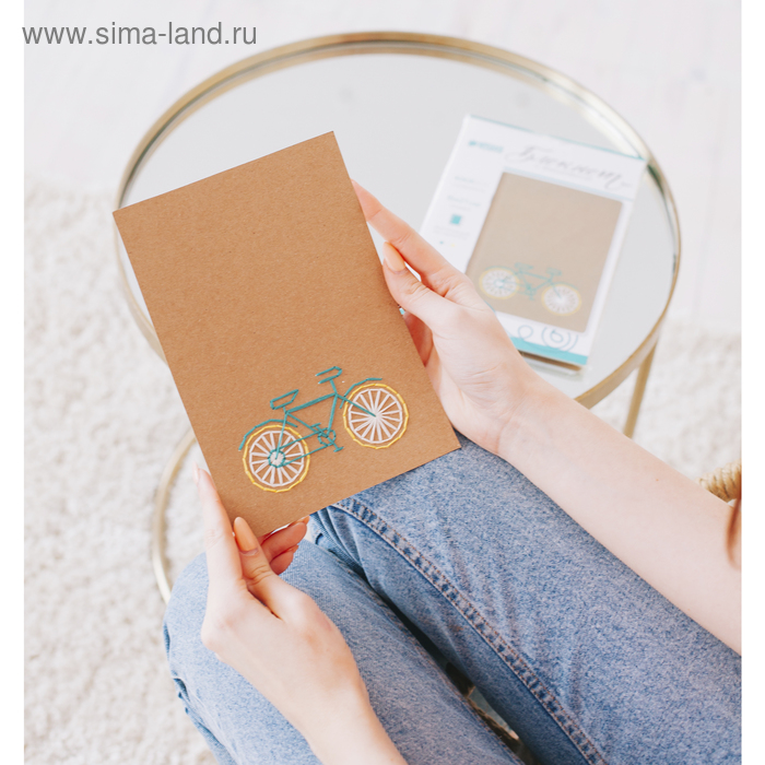Вышивка на блокноте «Велосипед», 20 страниц. Набор для творчества - Фото 1