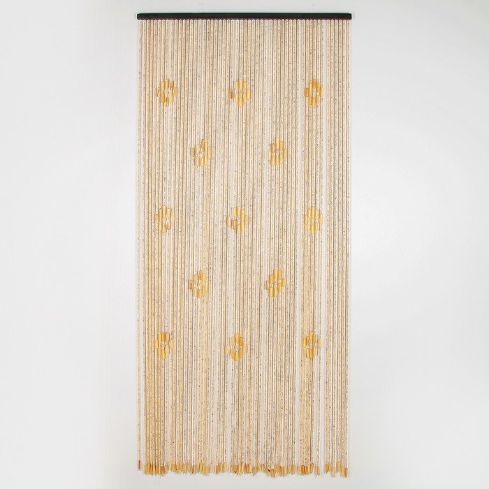 Занавеска декоративная «Шарики», 90×195 см, 52 нити, дерево - фото 1890818615