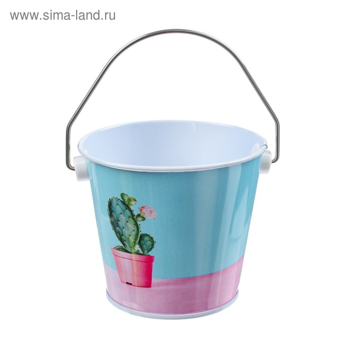 Ведерко малое «Цветущий кактус в горшке» - Фото 1