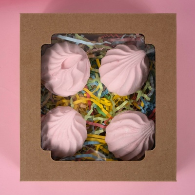 Коробка сборная без печати крышка-дно бурая с окном 14,5 х 14,5 х 6 см