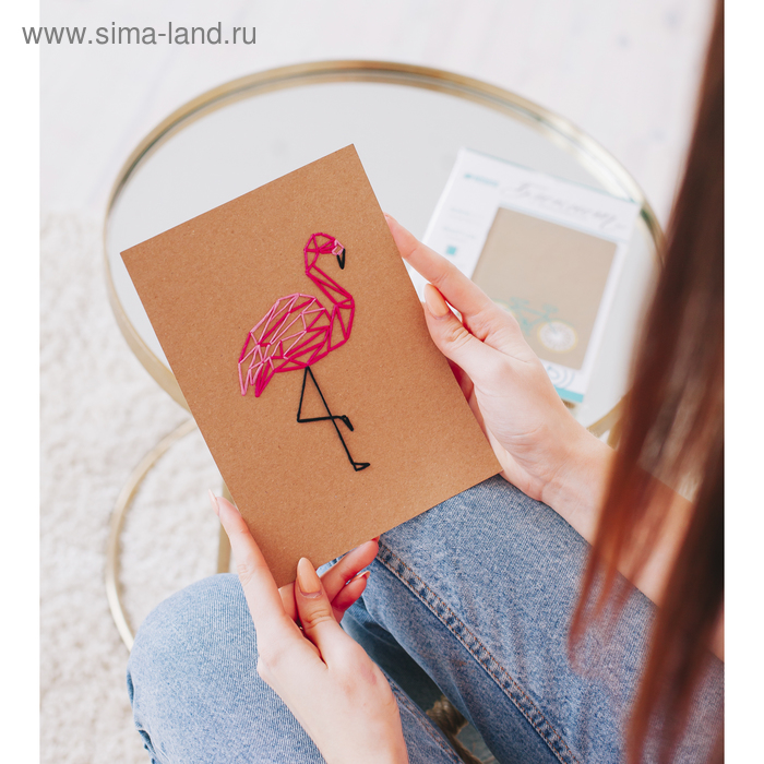 Вышивка на блокноте «Фламинго», 20 страниц. Набор для творчества - Фото 1