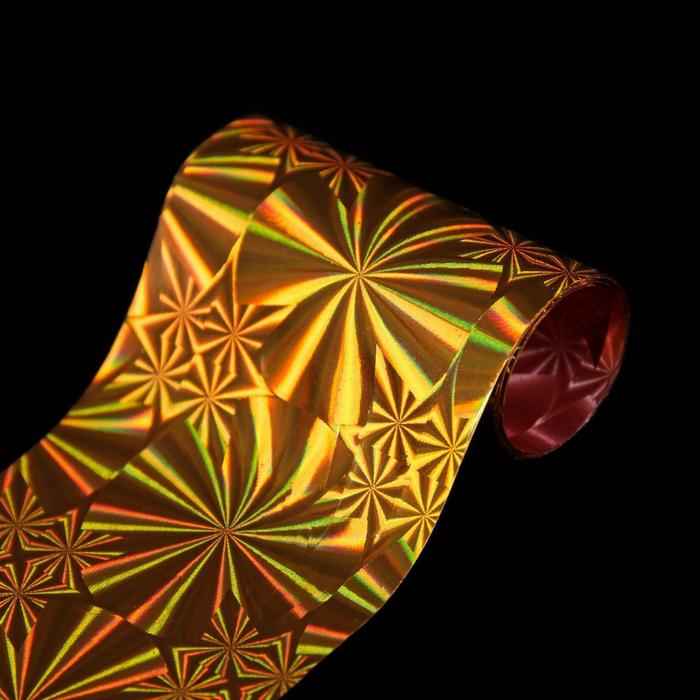 Переводная фольга для декора «Круги», 4 × 80 см, в пластиковом футляре, цвет золотистый - Фото 1
