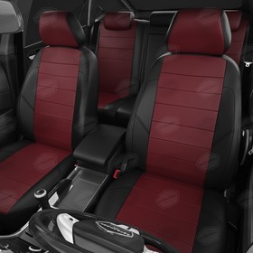 

Авточехлы для Nissan Qashqai 2+ J10 с 2010-2013 г., 5 мест, джип, перфорация, экокожа, цвет бордовый, чёрный