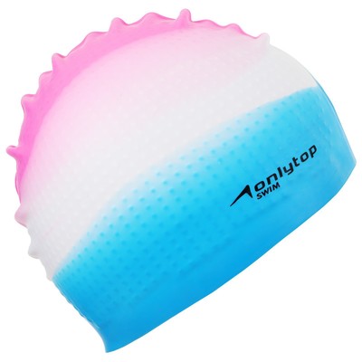 Шапочка для плавания ONLYTOP, силиконовая, обхват 54-60 см, МИКС
