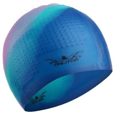 Шапочка для плавания ONLYTOP, силиконовая, обхват 54-60 см, МИКС