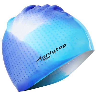 Шапочка для плавания ONLYTOP, силиконовая, обхват 54-60 см, МИКС