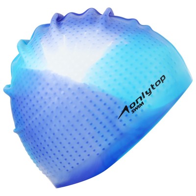 Шапочка для плавания ONLYTOP, силиконовая, обхват 54-60 см, МИКС