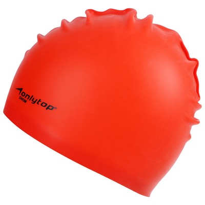 Шапочка для плавания взрослая ONLYTOP, силиконовая, обхват 54-60 см, МИКС