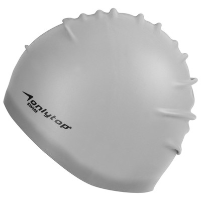 Шапочка для плавания взрослая ONLYTOP, силиконовая, обхват 54-60 см, МИКС