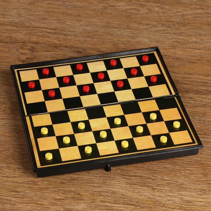 Настольная игра 3 в 1 "Атели": шашки, шахматы, нарды, 19 х 19 см - фото 1906766566