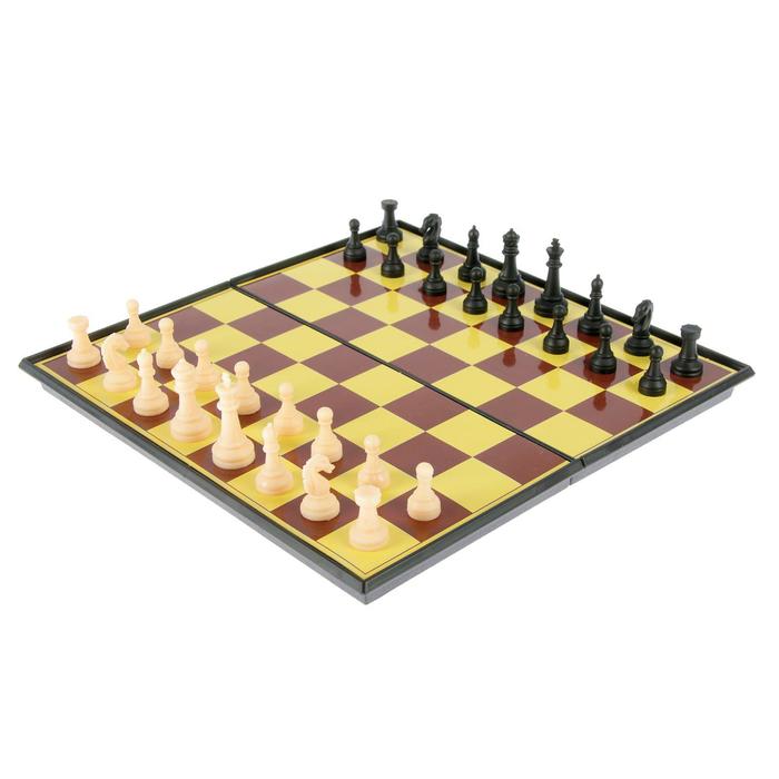 Настольная игра набор 2 в 1 &quot;Баталия&quot;: шашки, шахматы, доска пластик 20 х 20 см