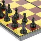 Настольная игра набор 2 в 1 "Баталия": шашки, шахматы, доска пластик 20 х 20 см - фото 3786105