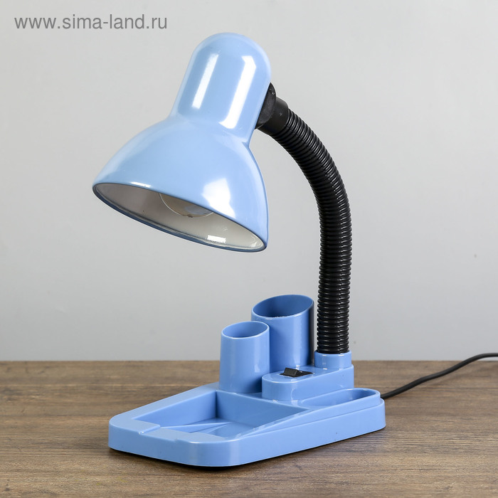 Лампа настольная "Мудрец" Е27 40W,  220В синий 18х11,5х33 см RISALUX - Фото 1