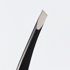 Пинцет скошенный, узкий 9 см, чёрный - Фото 4