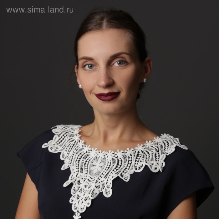 Воротник пришивной, 34 × 27 см, цвет белый - Фото 1