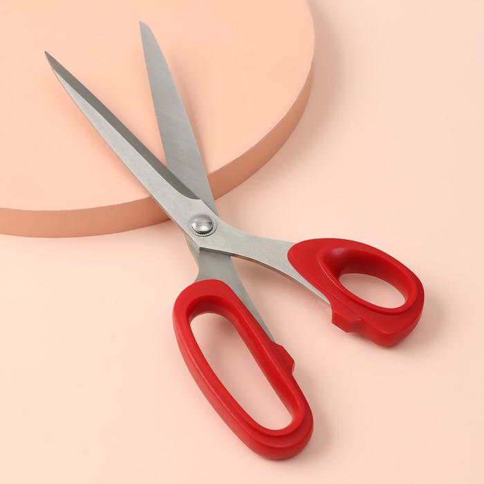Ножницы закройные, скошенное лезвие, 10", 25,5 см, цвет МИКС - Фото 1