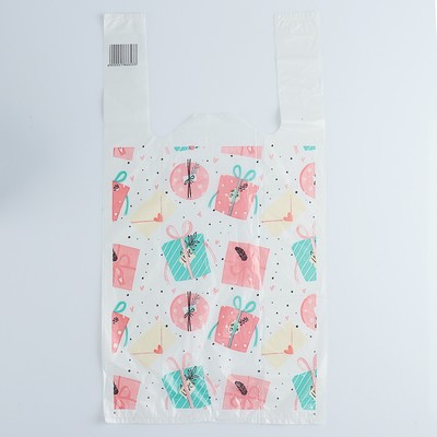 Пакет «Подарки - бантики», полиэтиленовый, майка, 26×48 см, 12 мкм