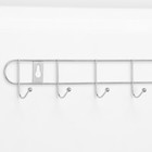 Вешалка настенная на 8 крючков Доляна «Лето», 46×3×5 см, цвет серебряный - Фото 3