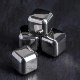 Набор камней для виски «Куб», 4 шт, 2,5x2,5 см, нержавеющая сталь
