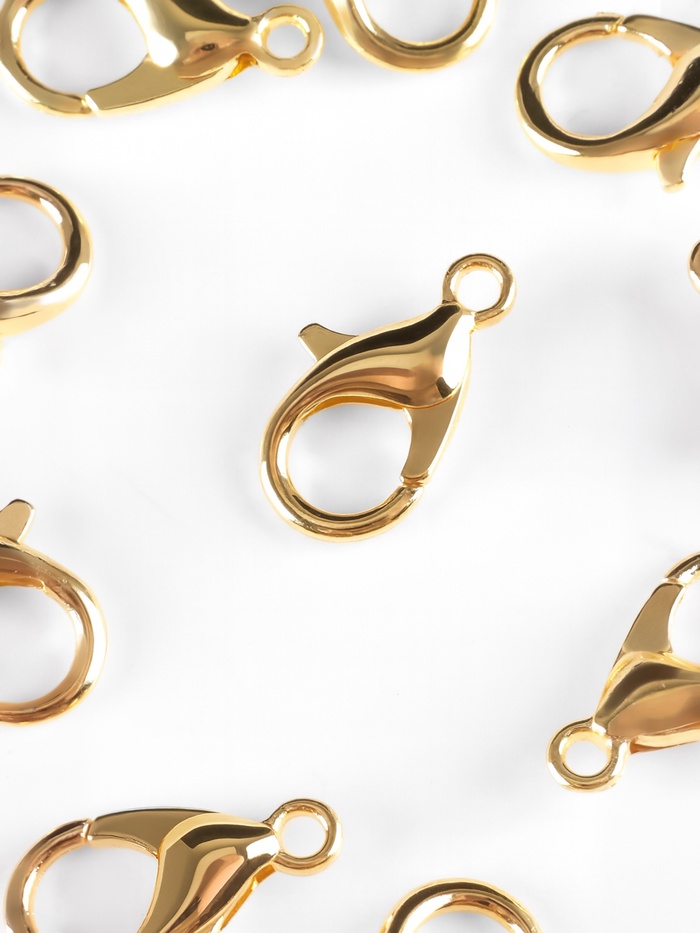 Карабин металлический, 1.2×0.6 см, цвет золотой - Фото 1