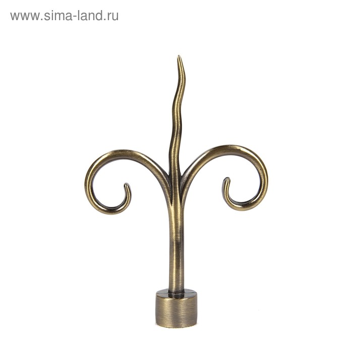 Наконечник «Лилия», 2 шт., d=16 мм, цвет старое золото