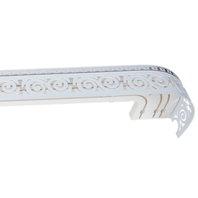 Карниз трёхрядный «Завиток», ширина 260 см, серебро, цвет белый
