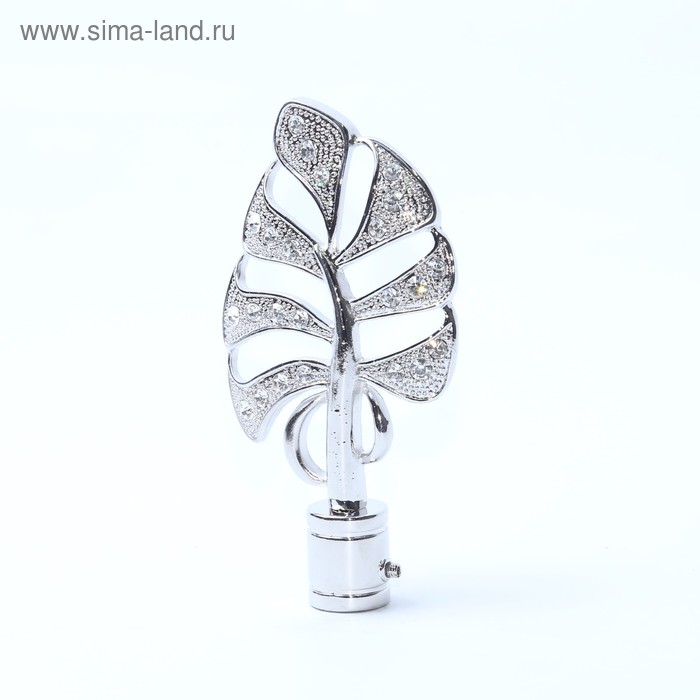 Наконечник «Бриллиантовый лист», 2 шт., d=16 мм, цвет серебро глянец