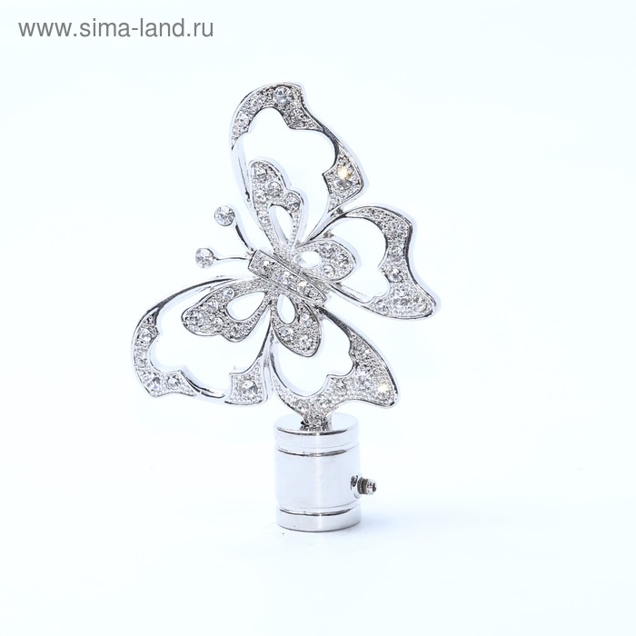 Наконечник «Бабочка», 2 шт., цвет серебро глянец