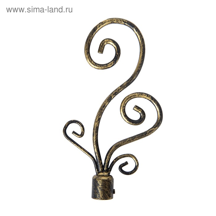 Наконечник «Завиток», 2 шт., d=16 мм, цвет коричневое золото