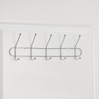 Вешалка настенная на 5 двойных крючков Доляна «Блеск», 39,5×7×10 см, цвет серебряный - Фото 4