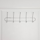 Вешалка настенная на 5 двойных крючков Доляна «Блеск», 39,5×7×10 см, цвет серебряный - Фото 5