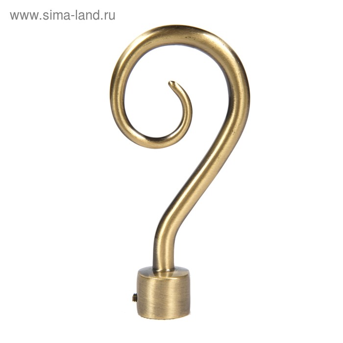 Наконечник, «Крюк», 2 шт., d=16 мм, цвет старое золото - Фото 1