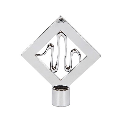 Наконечник «Ромб», 2 шт., d=16 мм, цвет серебро глянец