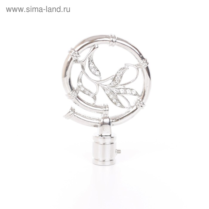 Наконечник «Бамбук», 2 шт., d=16 мм, цвет серебро глянец