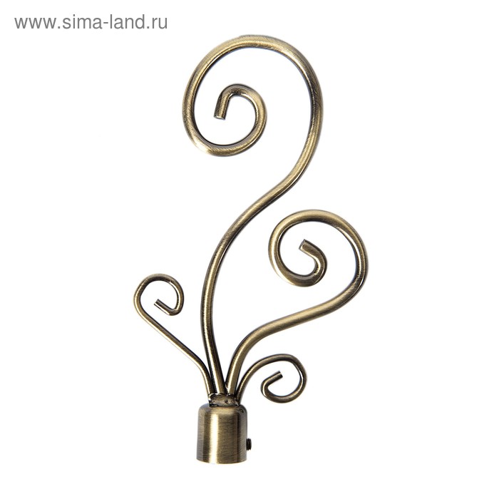 Наконечник «Завиток», 2 шт., d=16 мм, цвет старое золото