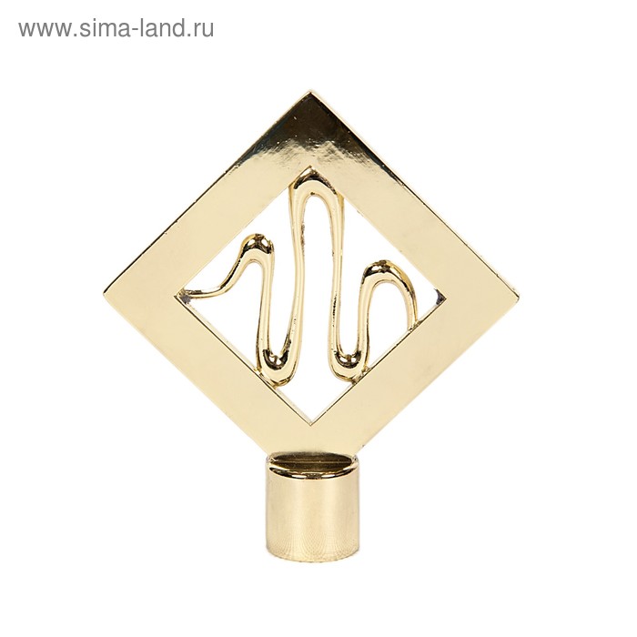 Наконечник «Ромб», 2 шт., d=16 мм, цвет золото глянец - Фото 1