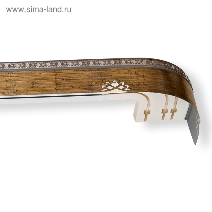 Карниз трёхрядный «Моцарт», ширина 280 см, серебро, цвет платина - Фото 1