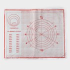 Армированный коврик с разметкой, силикон, 50×40 см, цвет красный - фото 4269371