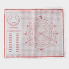 Коврик для выпечки и раскатки теста с разметкой, армированный, силикон, 50×40 см, красный - Фото 6