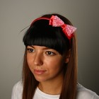 Челка накладная "Брюнетка" ободок с двойным бантиком - Фото 1