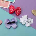 Зажим для волос «Бантик», вензеля серебро, 6 см - Фото 2