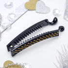 Банан для волос "Геометрия" 9,5 см, чёрно-золотой (комплект 6 шт) - фото 20912246