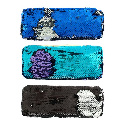 Пенал школьный «Пайетки двухцветные», на молнии, МИКС