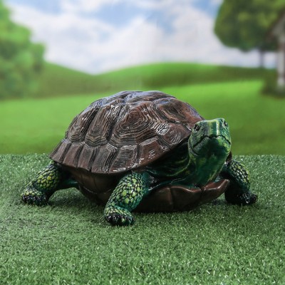 Садовая фигура "Черепаха", большая, зелёный цвет, 31х24х14 см