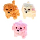 Мягкая игрушка механическая "Собачка" с бантиками, горят глаза, ходит, пикает, цвета МИКС - Фото 1