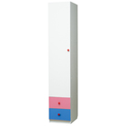 Шкаф с ящиками «Радуга», 400×490×2100 мм, цвет белый / розовый / синий - фото 109832078